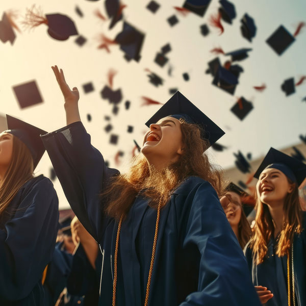 students are celebrating graduation